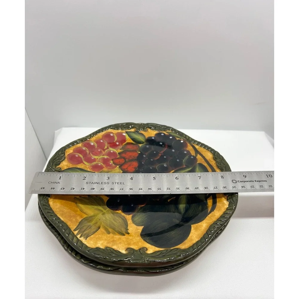 Raymond Waites Renaissance Salad Plates Set Fruit Floral Certified International